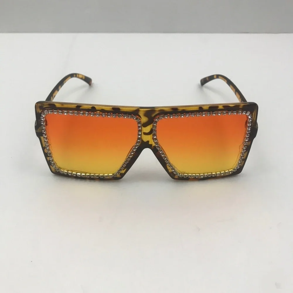 Rhinestone Flat Top Sunglasses